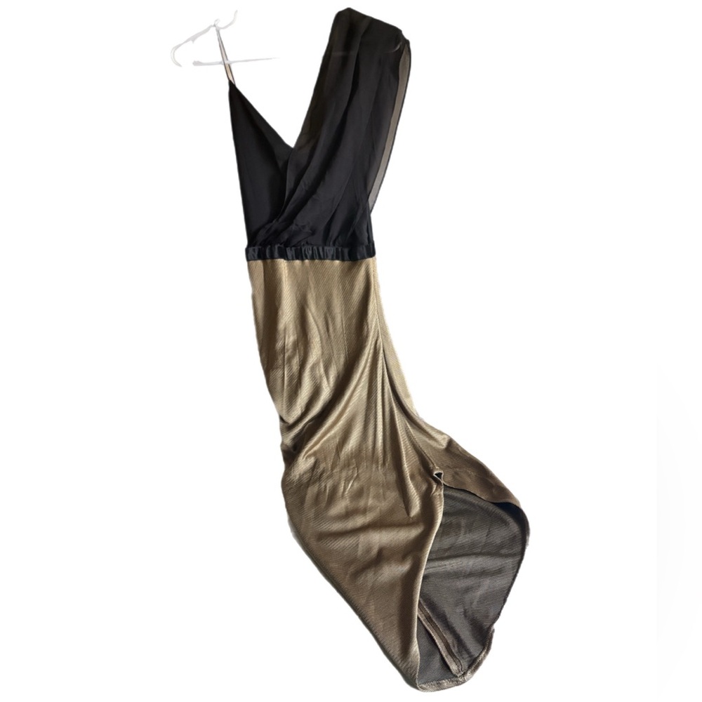 Alexander Wang Black and Gold Asymmetrical Cocktail Dress